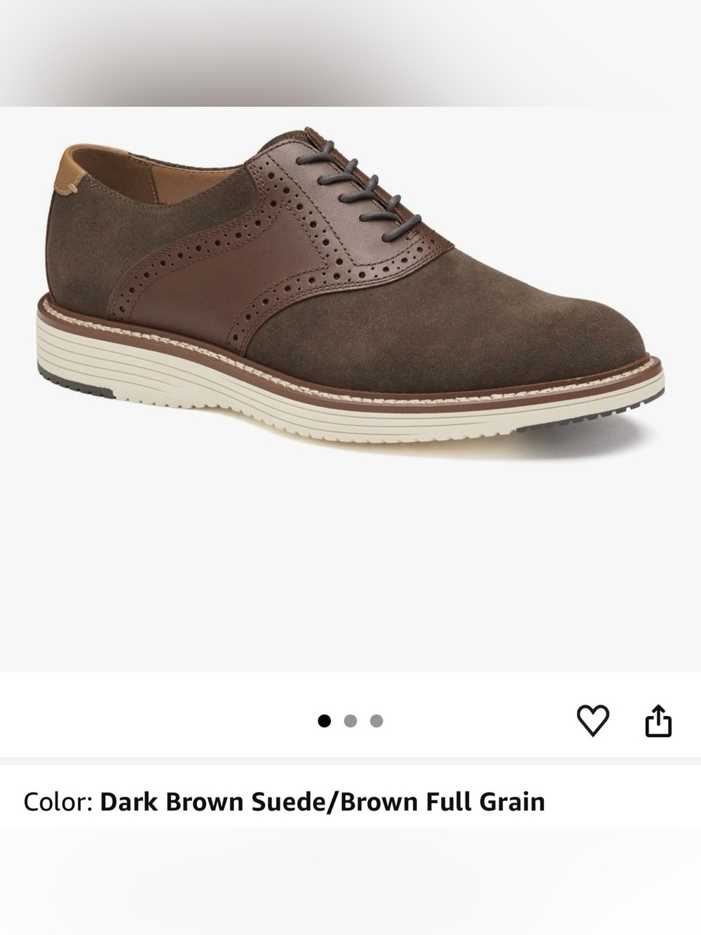 Johnston & Murphy Men's Hodges Saddle Lace-Up Oxford 10M New